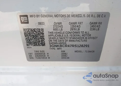 2024 Chevrolet Blazer Fwd 2Lt from USA, damaged, VIN 3GNKBCR47RS128291